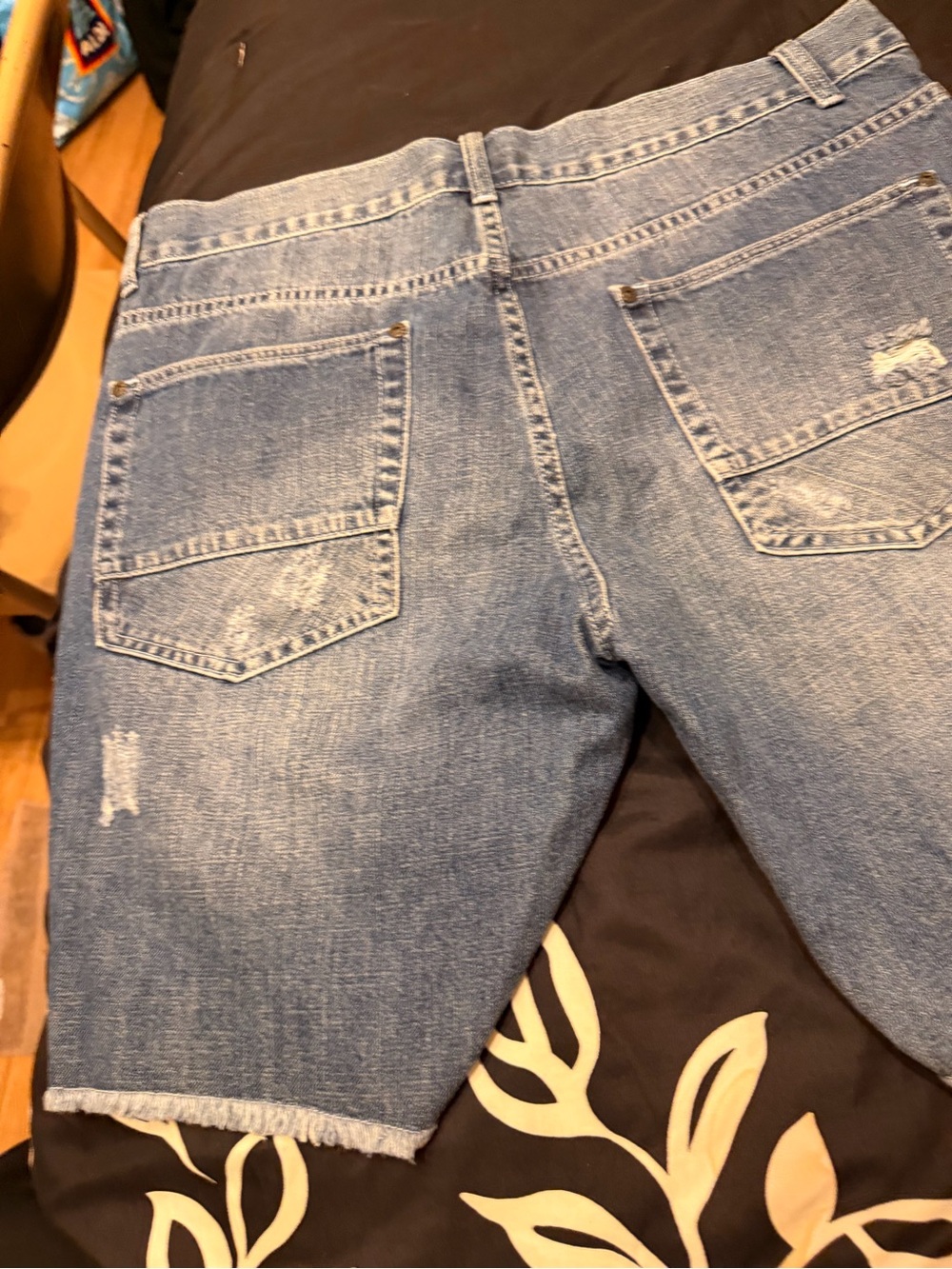INC International Concepts Men’s Light Blue Denim Cutoff Shorts